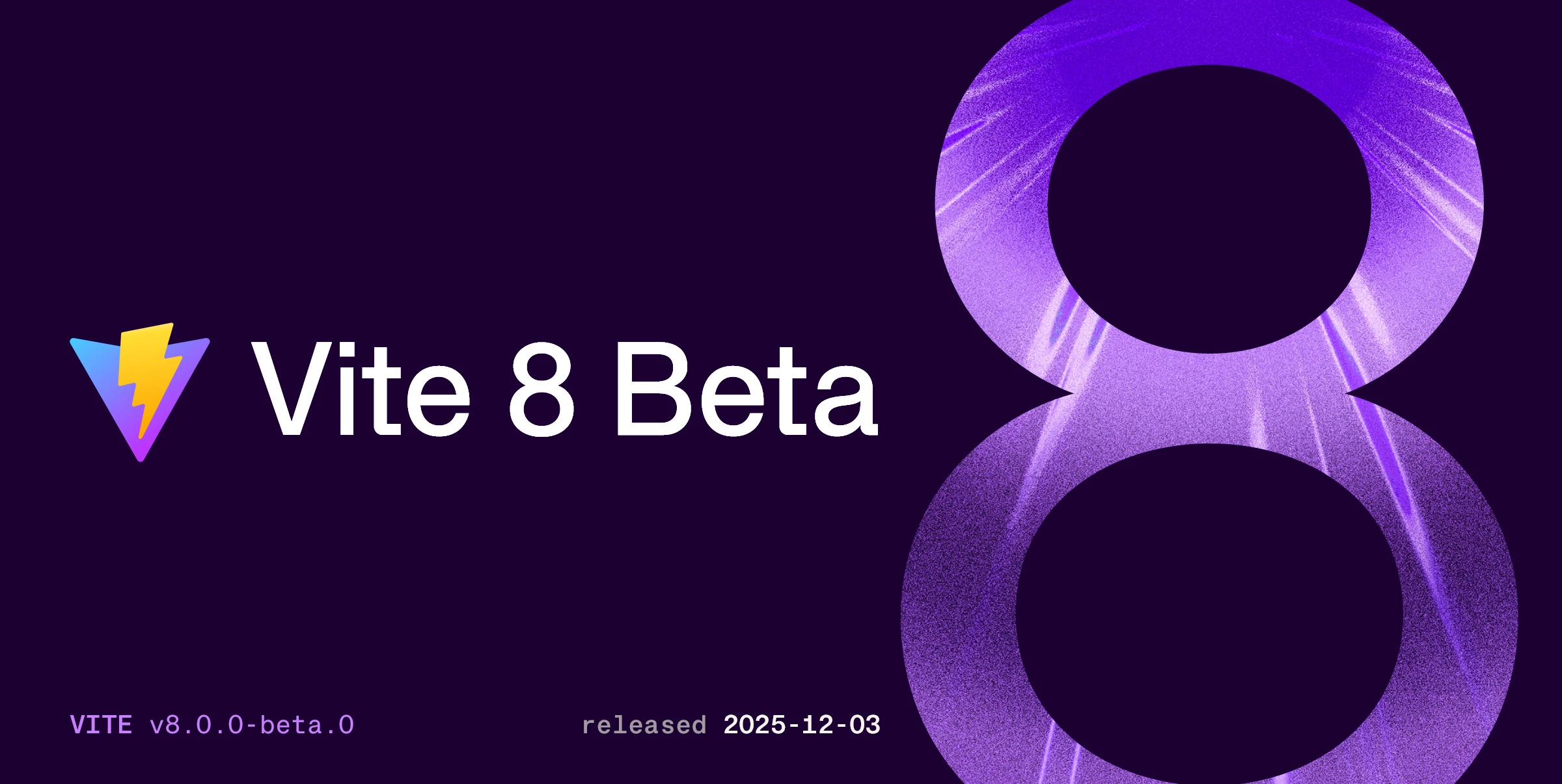 Titelbild zur Ankündigung der Beta von Vite 8